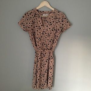 Loft Peach Floral Print Dress